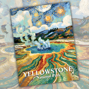 Van Gogh Custom Yellowstone National Park Reizen Briefkaart