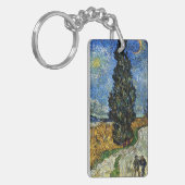Van Gogh - Cypress tegen een Starry Sky Sleutelhanger (Voorkant Links)