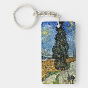 Van Gogh - Cypress tegen een Starry Sky Sleutelhanger