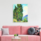 Van Gogh - Cypresses, 1889 fijn kunstschilderij Canvas Afdruk (Insitu (Woonkamer))