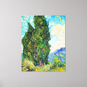 Van Gogh - Cypresses, 1889 fijn kunstschilderij Canvas Afdruk