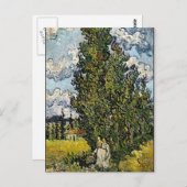 Van Gogh - Cypresses met twee vrouwen Briefkaart (Voorkant / Achterkant)