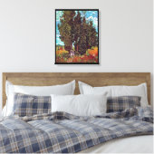 Van Gogh - Cypresses met twee Vrouwen figuren Canvas Afdruk (Insitu (Slaapkamer))