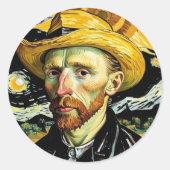 Van Gogh Dark Art Ronde Sticker (Voorkant)