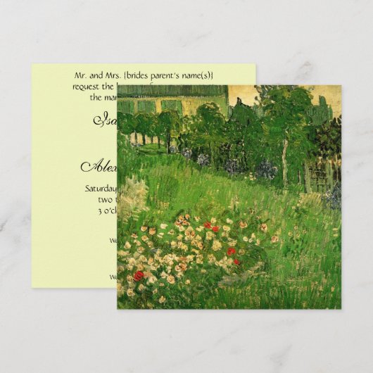 Van Gogh Daubigny's uitnodigen voor een bruiloft i Kaart (Voorkant / Achterkant)