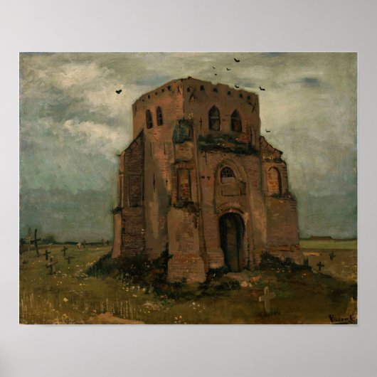 Van Gogh - De boerenbegraafplaats', Oude Kerk Poster (Voorkant)