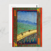 Van Gogh De brug in de Regen na Hiroshige Briefkaart (Voorkant / Achterkant)
