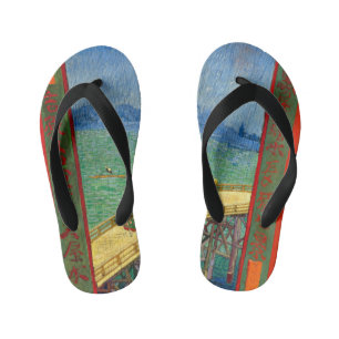 Van Gogh De brug in de Regen na Hiroshige Kinder Teenslippers