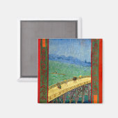 Van Gogh De brug in de Regen na Hiroshige Magneet (Voorkant / Achterkant)