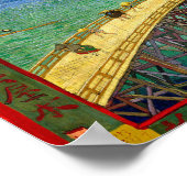Van Gogh De brug in de Regen na Hiroshige Poster (Hoek)