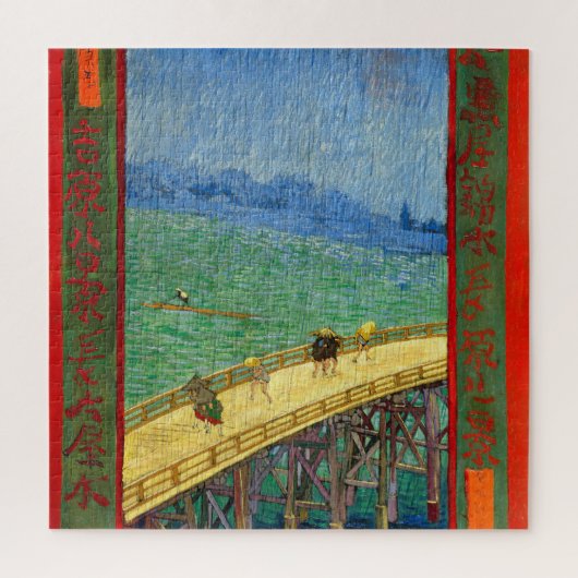 Van Gogh De Brug in de Regen naar Hiroshige Legpuzzel (Verticaal)