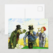 Van Gogh - De Drinkers, beroemd schilderij, Briefkaart (Voorkant / Achterkant)