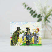 Van Gogh - De Drinkers, beroemd schilderij, Briefkaart (Staand voorkant)