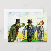 Van Gogh - De Drinkers, beroemd schilderij, Briefkaart (Voorkant / Achterkant)