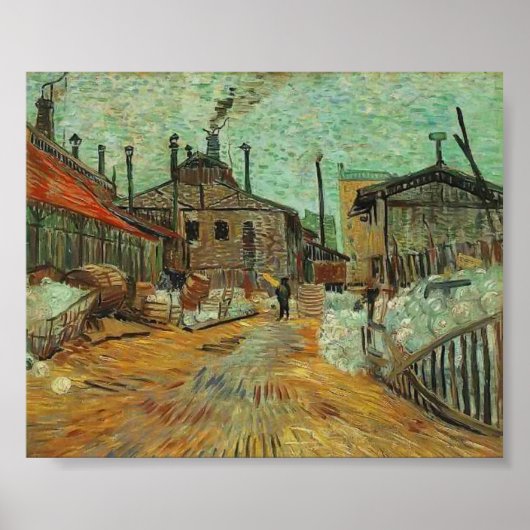 Van Gogh - de fabriek in Asnieres Poster (Voorkant)