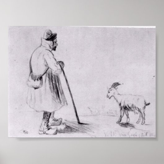 Van Gogh - De Goat Herd Poster (Voorkant)