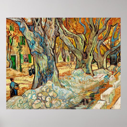 Van Gogh - De Grote Platanen Poster (Voorkant)