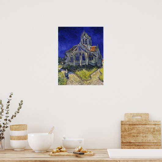 Van Gogh - De kerk Auvers-Sur-Oise Poster (Keuken)