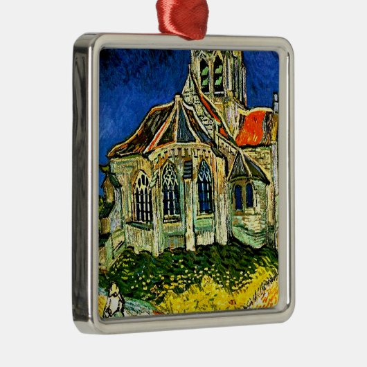Van Gogh - de kerk in Auvers, Metalen Ornament (Rechts)