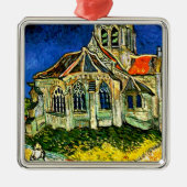 Van Gogh - de kerk in Auvers, Metalen Ornament (Voorkant)