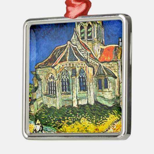 Van Gogh - de kerk in Auvers, Metalen Ornament (Links)