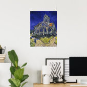Van Gogh De kerk te Auvers Blauwe lucht Kunst Poster (Thuiskantoor)