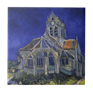 Van Gogh De kerk te Auvers Blauwe lucht Kunst Tegeltje
