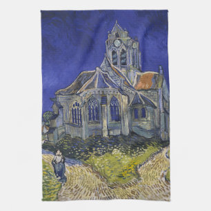 Van Gogh De Kerk te Auvers Blauwe Lucht Kunst Theedoek