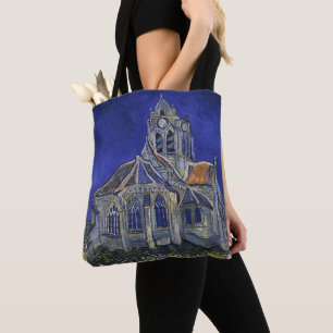 Van Gogh De Kerk te Auvers Blauwe Lucht Kunst Tote Bag