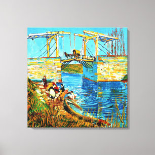 Van Gogh - De Langlois-brug in Arles, Canvas Afdruk