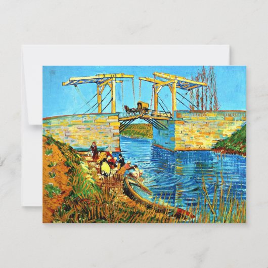 Van Gogh - De Langlois-brug in Arles met Vrouwen Kaart (Voorkant)