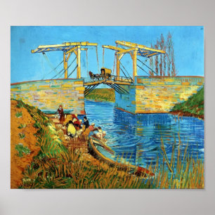 Van Gogh: De Langlois-brug in Arles met Vrouwen Poster
