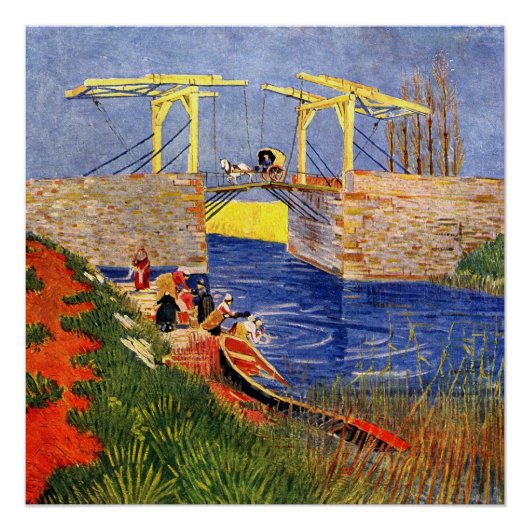 Van Gogh: De Langlois-brug in Arles Perfect Poster (Voorkant)