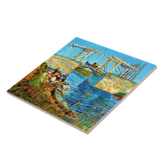 Van Gogh - De Langlois-brug in Arles, Tegeltje (Zijkant)