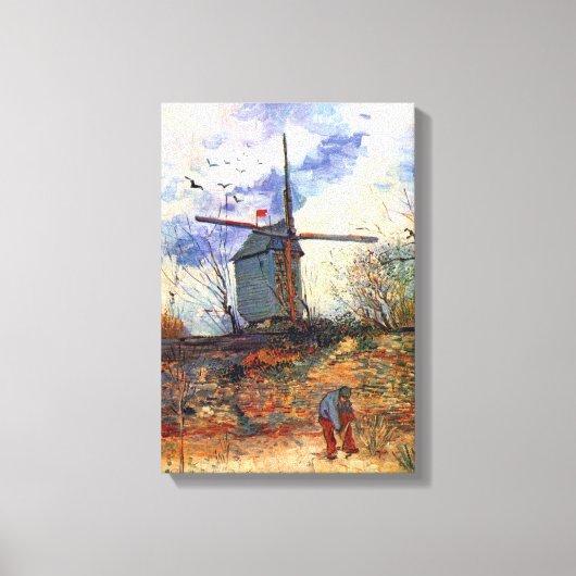 Van Gogh - De molen Le Moulin de la Galette Canvas Afdruk (Voorkant)