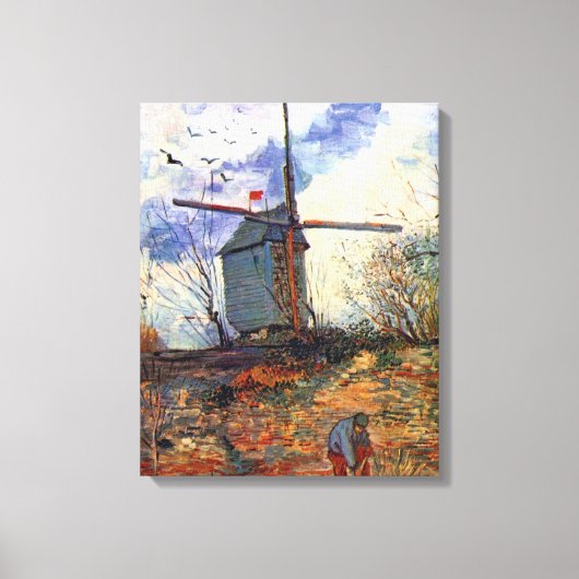 Van Gogh - De molen Le Moulin de la Galette Canvas Afdruk (Voorkant)