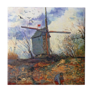 Van Gogh - De molen Le Moulin de la Galette Tegeltje