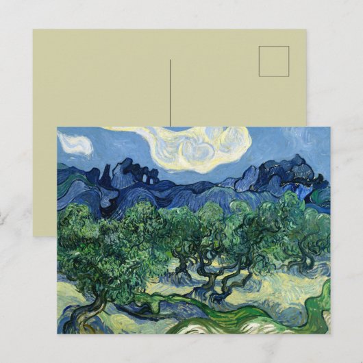 Van Gogh De olijfbomen landschapschildering Briefkaart (Voorkant / Achterkant)