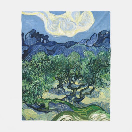 Van Gogh De olijfbomen landschapschildering Fleece Deken (Voorkant)