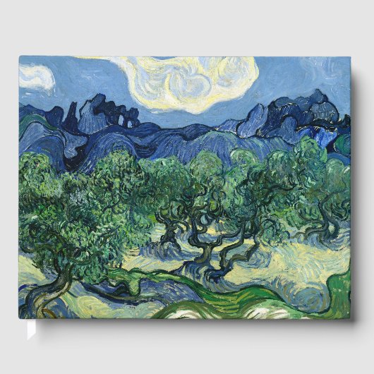 Van Gogh De olijfbomen landschapschildering Gastenboek (Voorkant)