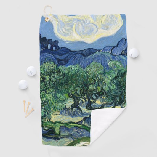 Van Gogh De olijfbomen landschapschildering Golfhanddoek (Insitu)