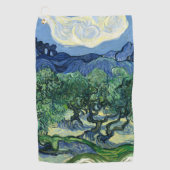 Van Gogh De olijfbomen landschapschildering Golfhanddoek (Voorkant)