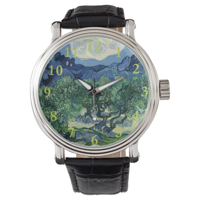 Van Gogh De olijfbomen landschapschildering Horloge (Voorkant)