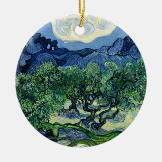 Van Gogh De olijfbomen landschapschildering Keramisch Ornament (Voorkant)