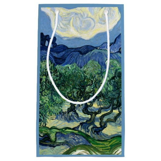 Van Gogh De olijfbomen landschapschildering Klein Cadeauzakje (Voorkant)