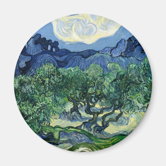 Van Gogh De olijfbomen landschapschildering Magneet (Voorkant)