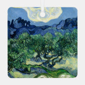 Van Gogh De olijfbomen landschapschildering Metalen Ornament (Achterkant)