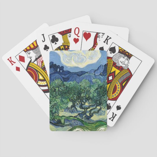 Van Gogh De olijfbomen landschapschildering Pokerkaarten (Achterkant)
