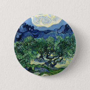 Van Gogh De olijfbomen landschapschildering Ronde Button 5,7 Cm
