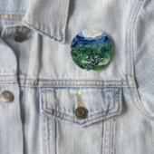 Van Gogh De olijfbomen landschapschildering Ronde Button 5,7 Cm (In situ)